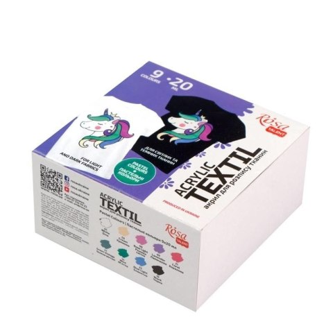 Rosa Farba do tkanin Rosa 9 kolorów kolor: mix 20ml Rosa Farba do tkanin Rosa 9 kolorów kolor: mix 20ml