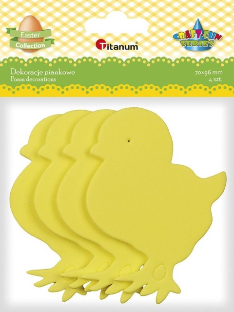 Titanum Ozdoba piankowa Titanum Craft-Fun Series Kurczaki 4 szt. (DIY-S24) Titanum Ozdoba piankowa Titanum Craft-Fun Series Kurczaki 4 szt. (DIY-S24)