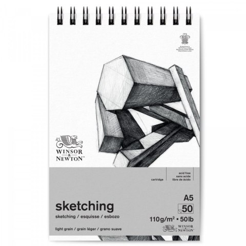 Winsor Blok artystyczny Winsor Szkicownik ze spiralą Sketching A5 110g 50k [mm:] 210x150 (6672001)