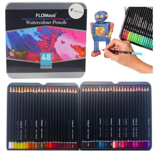 Lean Kredki ołówkowe Zestaw Kredek Artystycznych Akwarelowych 48 Sztuk Kolorów 48 kol. Lean (20394)