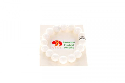Mol Bransoletka bransoletka jadeit górski biały 12mm Mol