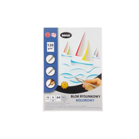 Rexus Blok rysunkowy Rexus kolor premium A4 kolorowy 120g 16k [mm:] 210x297