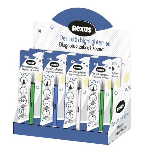 Rexus Długopis Rexus niebieski 1,0mm (5901276102014)