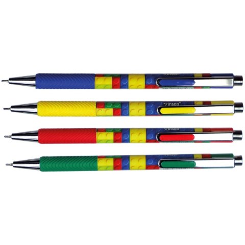 Vinson Długopis olejowy Vinson Fashion 106 KLOCKI niebieski 0,7mm Vinson Długopis olejowy Vinson Fashion 106 KLOCKI niebieski 0,7mm