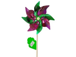 Adar Wiatrak Adar brokatowy, śr. 24cm, trzonek drewniany 45 cm (591776)