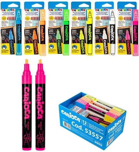 Carioca Marker kredowy Carioca 53557 display 6 kol. x 2 (160-2563) Carioca Marker kredowy Carioca 53557 display 6 kol. x 2 (160-2563)