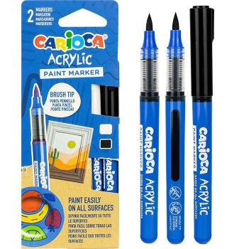 Carioca Marker specjalistyczny Carioca aktylowy z pędzelkiem 2 kol. (160-2548)