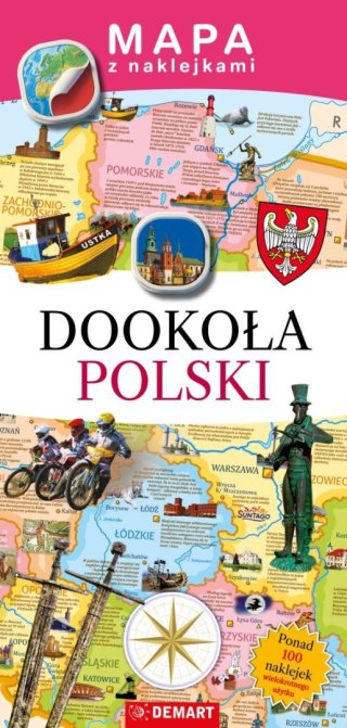 Demart Książeczka edukacyjna Demart Mapy z naklejkami. Dookoła Polski