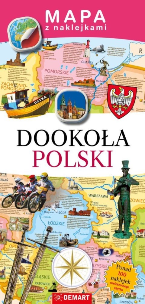 Demart Książeczka edukacyjna Mapy z naklejkami. Dookoła Polski Demart