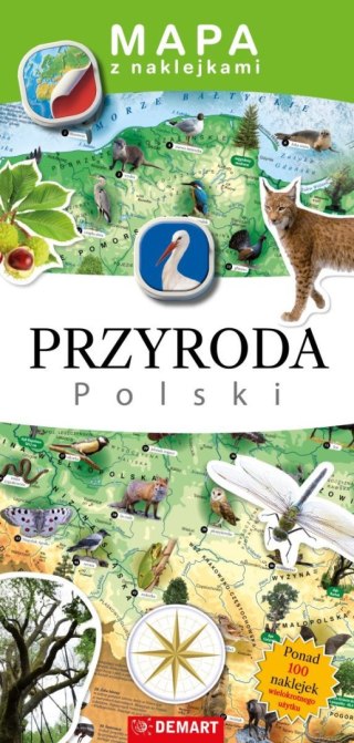 Demart Książeczka edukacyjna Demart Mapy z naklejkami. Przyroda Polski