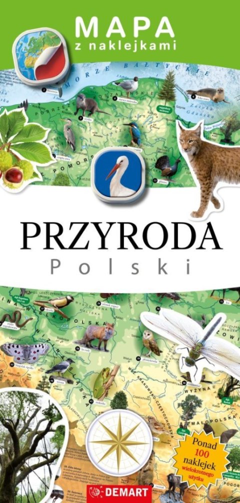 Demart Książeczka edukacyjna Demart Mapy z naklejkami. Przyroda Polski Demart Książeczka edukacyjna Demart Mapy z naklejkami. Przyroda Polski