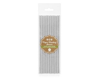 Godan Słomka Godan papierowe srebrne szlaczki 6x197mm/12 szt. 12 szt (SG-RPSRSZ12)