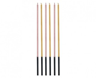 Godan Świeczka urodzinowa Godan metaliczne, róż/złoty, 3x3x170mm, 6szt (7C-SMRZ)