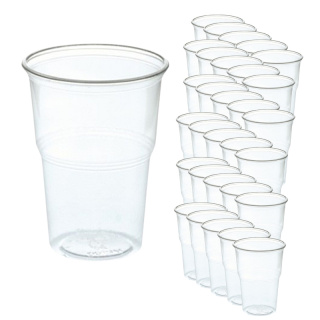 Kubek do piwa z uskokiem transparentny wielorazowy 400ml 50 sztuk