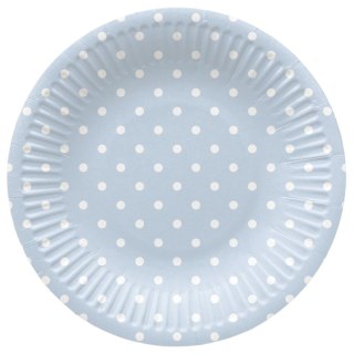 Paw Talerz jednorazowy Paw Dots Light Blue tektura śr. 180mm 8 szt (PPD8002205)