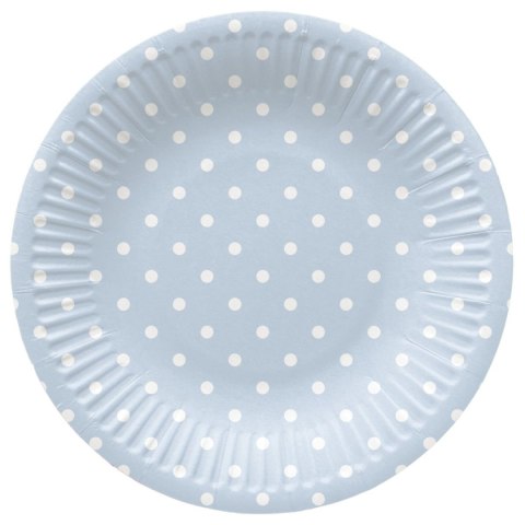 Paw Talerz jednorazowy Dots Light Blue tektura śr. 180mm 8 szt Paw (PPD8002205)