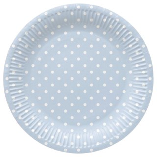 Paw Talerz jednorazowy Paw Dots Light Blue tektura śr. 230mm 8 szt (PPL8002205)