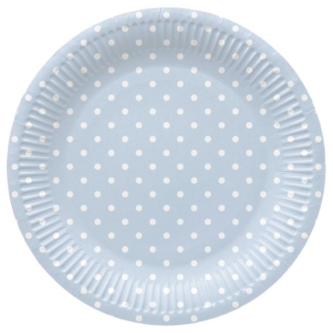 Paw Talerz jednorazowy Dots Light Blue tektura śr. 230mm 8 szt Paw (PPL8002205)