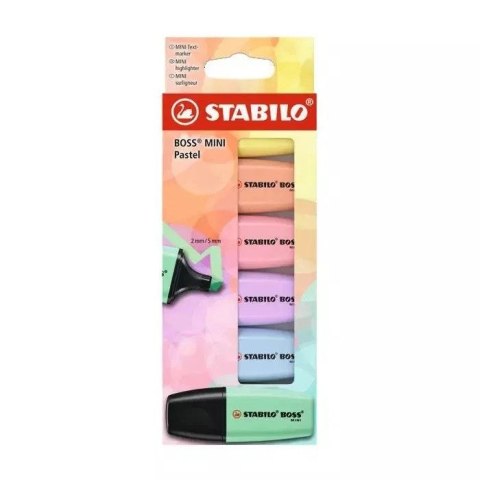 Stabilo Zakreślacz Stabilo BOSS MINI PASTEL 6SZT mix 2-5mm (07/6-2-01) Stabilo Zakreślacz Stabilo BOSS MINI PASTEL 6SZT mix 2-5mm (07/6-2-01)