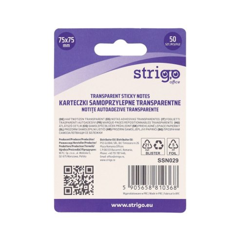 Strigo Notes samoprzylepny Strigo strzałki 4kol 75x75 żółty 50k [mm:] 76x76 (SSN029)