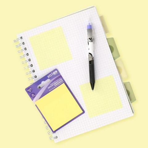 Strigo Notes samoprzylepny Strigo strzałki 4kol 75x75 żółty 50k [mm:] 76x76 (SSN029)