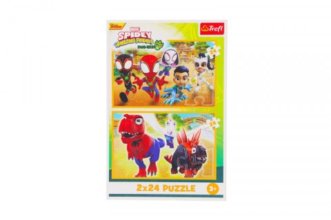 Trefl Puzzle Trefl Spidey i dinozaury 2x24 el. (34432) Trefl Puzzle Trefl Spidey i dinozaury 2x24 el. (34432)