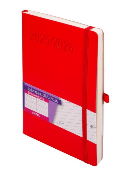 Antra Kalendarz książkowy (terminarz) 18-M-CY TNS CZERWONY A5 Antra (2025/2026)
