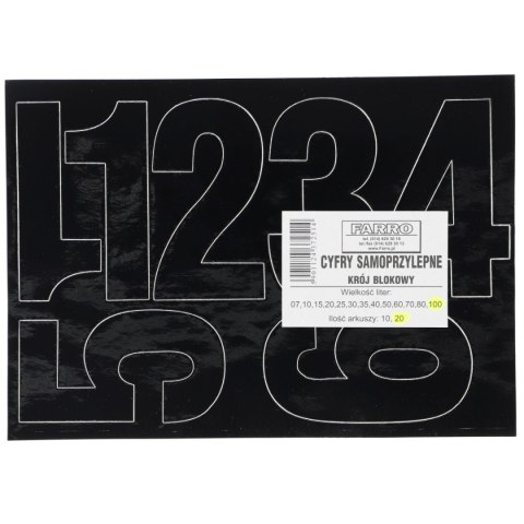 Farro Cyfry samoprzylepne czarne Farro