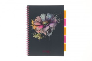 Strigo Kołozeszyt (kołonotatnik) KWIAT granatowy A4 100k. 80g krata Strigo (PADS075)