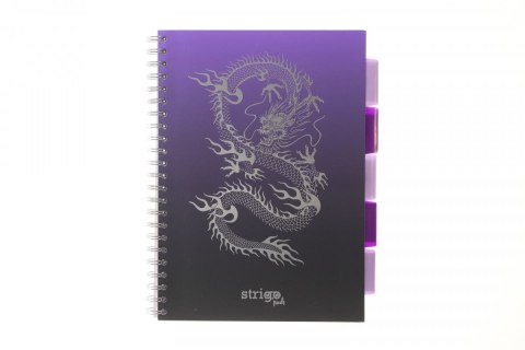 Strigo Kołozeszyt (kołonotatnik) SMOK WODNY fioletowy A4 100k. 80g krata Strigo (PAD050)