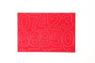 Farro Cyfry samoprzylepne czerwone Farro