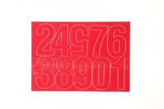 Farro Cyfry samoprzylepne czerwone Farro