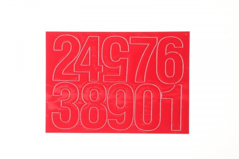 Farro Cyfry samoprzylepne czerwone Farro