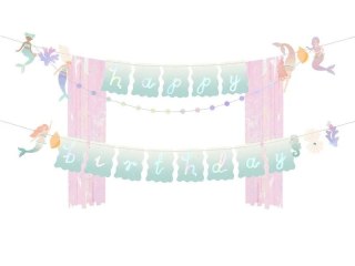 Partydeco Baner Partydeco Happy Birthday Syrenka, 130x100cm (GRL123)