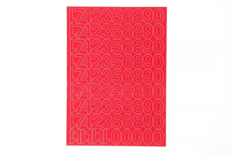 Farro Cyfry samoprzylepne czerwone Farro