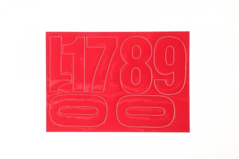 Farro Cyfry samoprzylepne czerwone Farro