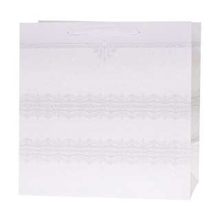 Rozette Torba prezentowa torebka lux brok Biała horyzont Kwadrat [mm:] 370x370x 200 Rozette (5907354051090)