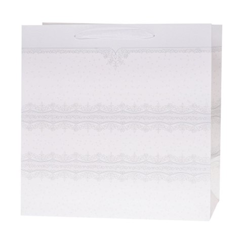 Rozette Torba prezentowa torebka lux brok Biała horyzont Kwadrat [mm:] 370x370x 200 Rozette (5907354051090)