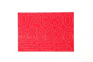 Farro Cyfry samoprzylepne czerwone Farro