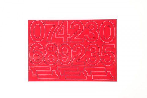 Farro Cyfry samoprzylepne czerwone Farro