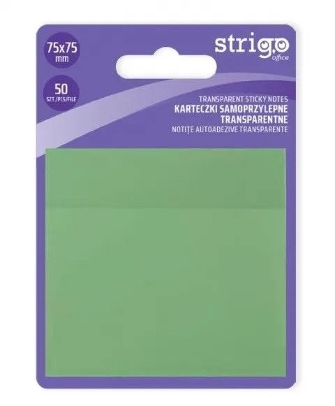 Strigo Notes samoprzylepny (karteczki) Strigo NEONOWE jasnozielony 50k [mm:] 75x75 (SSN027)