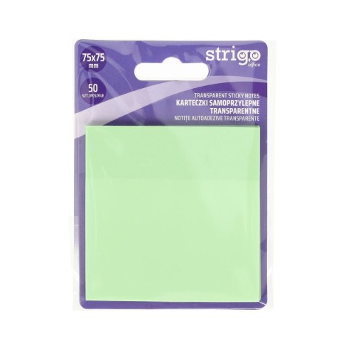 Strigo Notes samoprzylepny (karteczki) Strigo NEONOWE jasnozielony 50k [mm:] 75x75 (SSN027)