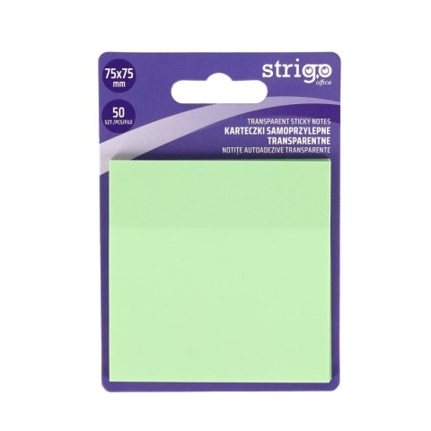 Strigo Notes samoprzylepny (karteczki) Strigo NEONOWE jasnozielony 50k [mm:] 75x75 (SSN027)