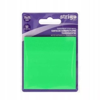 Strigo Notes samoprzylepny (karteczki) NEONOWE zielony 50k [mm:] 75x75 Strigo (SSN033)