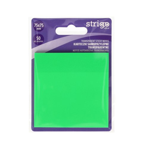 Strigo Notes samoprzylepny (karteczki) NEONOWE zielony 50k [mm:] 75x75 Strigo (SSN033)