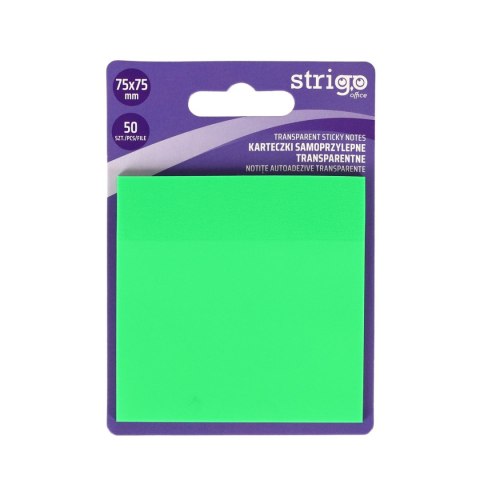 Strigo Notes samoprzylepny (karteczki) NEONOWE zielony 50k [mm:] 75x75 Strigo (SSN033)