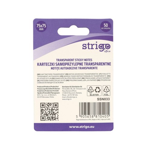 Strigo Notes samoprzylepny (karteczki) NEONOWE zielony 50k [mm:] 75x75 Strigo (SSN033)