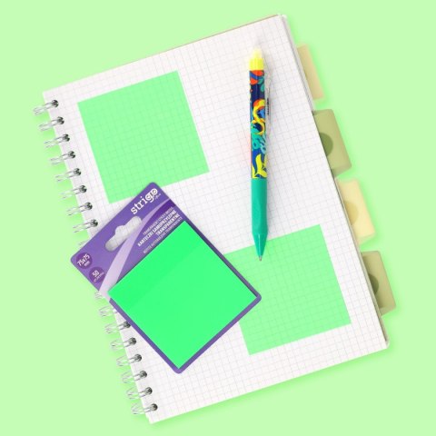 Strigo Notes samoprzylepny (karteczki) NEONOWE zielony 50k [mm:] 75x75 Strigo (SSN033)