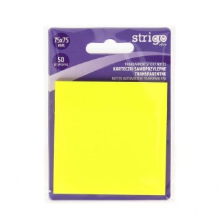 Strigo Notes samoprzylepny (karteczki) NEONOWE żółty 50k [mm:] 75x75 Strigo (SSN032)