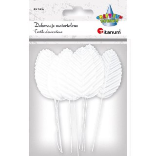 Titanum Ozdoba materiałowa Titanum Craft-Fun Series Liście na druciku białe (SY-005)